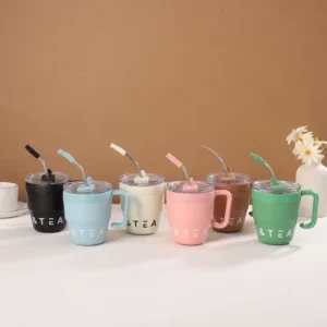 แก้วกาแฟพร้อมหลอด รุ่น CUP-BL230