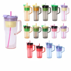 แก้วน้ำพลาสติกพร้อมหลอด รุ่น CUP-PL08