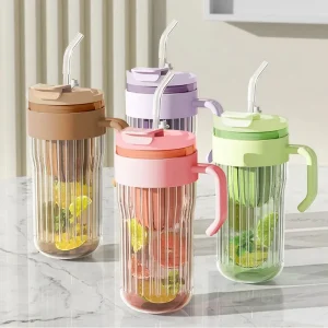 แก้วน้ำพลาสติกพร้อมหลอด รุ่น MUG-C615