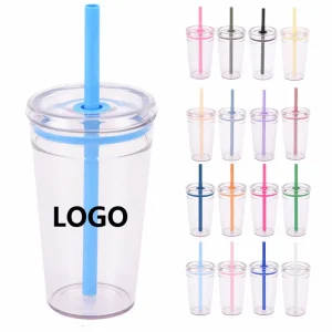 แก้วน้ำพลาสติกพร้อมหลอด รุ่น PLS-450