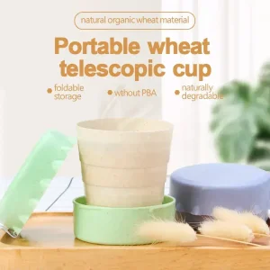 แก้วน้ำฟางข้าวสาลีพับได้ รุ่น CUP-005